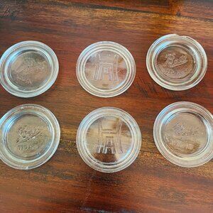 Vintage Glass Ball & Atlas Jar Lids Glass Canning Jar Lot of 6